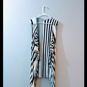 Kate n Mallory Striped waterfall duster/ cardigan